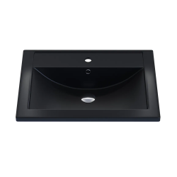 Раковина для ванной кварцевая Uperwood Foster Quartz 60х40,5х16,5 см, черная матовая, уголь