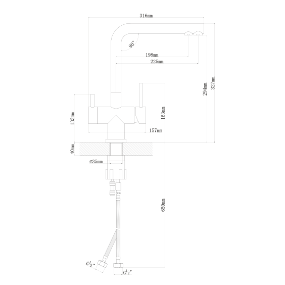 Florentina Арес (для чистой воды) грей смеситель #2