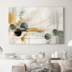 Интерьерная картина "Геометрии в бежевом" на холсте, большая, размер 80х115 см