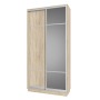 Шкаф-купе двухдверный, Дуб сонома с зеркалом