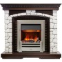 Каминокомплект Glasgow - Темный дуб / Белый с очагом Chesford