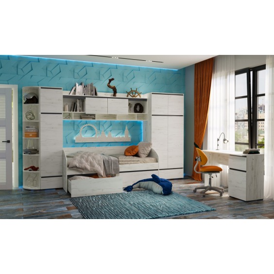 Стол письменный Гретта 1С1Я Крафт белый-Антрацит #5