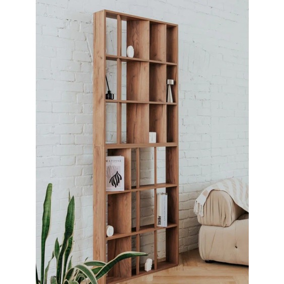 Узкий стеллаж стенки под 45 градусов стандарт, 1000х1054х150 мм, Дуб крафт табак #16