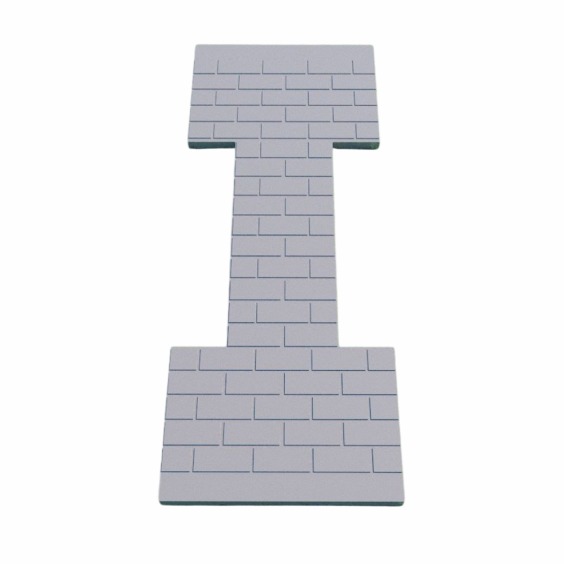 Плита мощения ритуальная, центральная с двумя вырезами под цветник #1