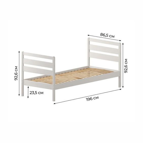 Комплект кровать Лето База 80x190+В3+В3, обработка белый #2 Комплект кровать Лето База 80x190+В3+В3, обработка белый #2