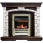 Каминокомплект Glasgow - Темный дуб / Белый с очагом Cavendish